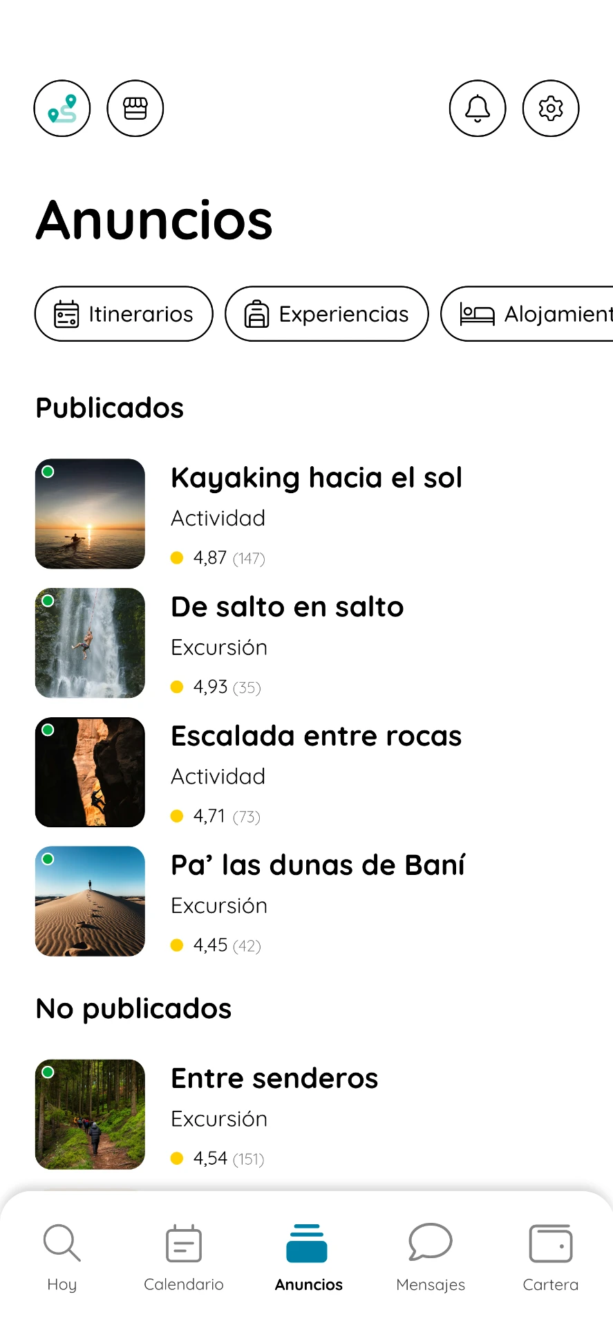 Perfil y logros de la app Turisteo IO
